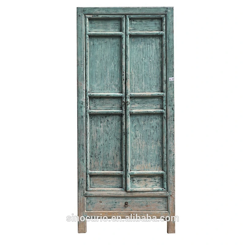 Chinese antique asian vintage furniture solid wooden rustic shabby chic cabinet wardrobe