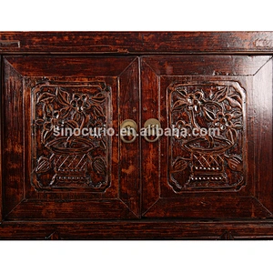 2017 wholesale china furniture antique curio furniture solid wood cabinet