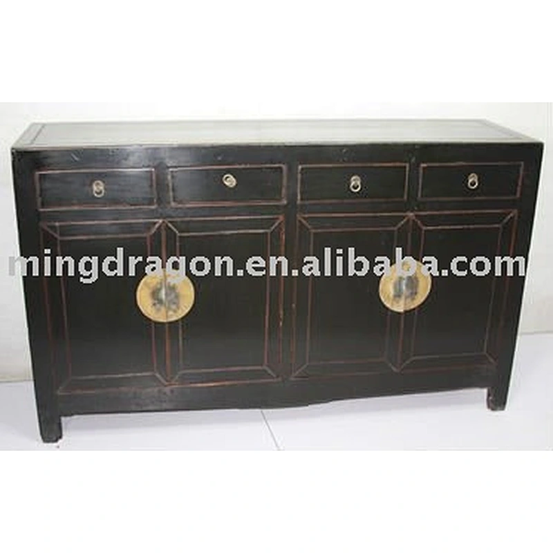 Antique Chinese Black Painted Sideboard