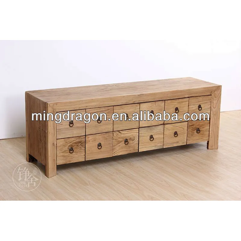 Chinese antique solid wood ten drawer TV cabinet furniture