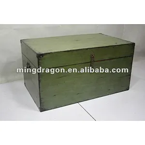 Chinese Antique Cute Green wooden Suitcase
