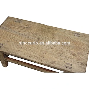 antique Chinese old elm wood natural color strong rustic coffee table tea table