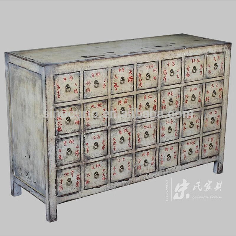 Living room furniture antique Chinese medicine cabinet