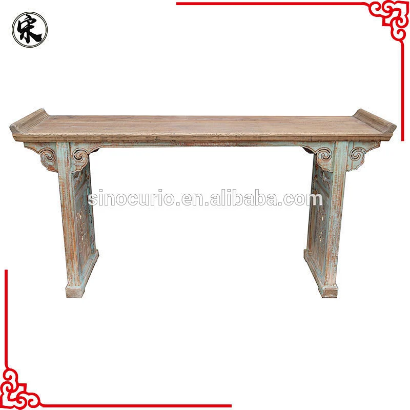 Chinese antique altar table reproduction hand carved console table rustic furniture