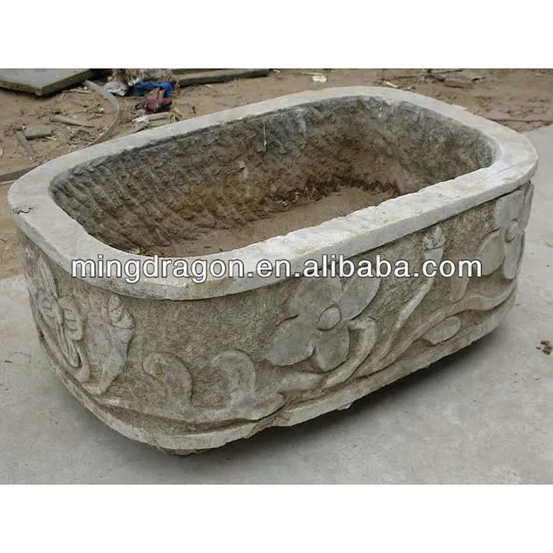 Chinese Antique Outdoor Garden Stone Water Manger