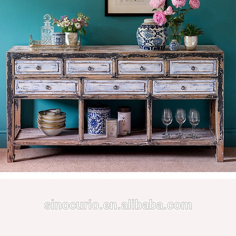Chinese antique console Asian table antique lacquered glossy furniture wood