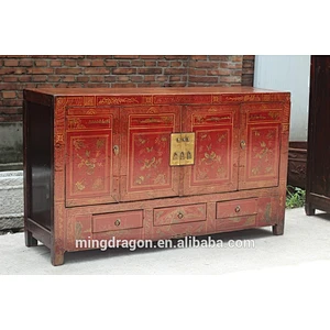 Asian Antiques Hand Painted Dongbei Cabinet