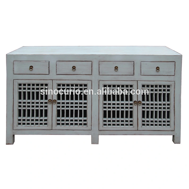 kitchen cabinet set solid wood wooden cupboard lattice wooden door