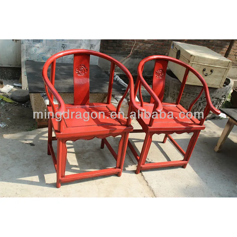 commercial furniture, antique pine wood red chair