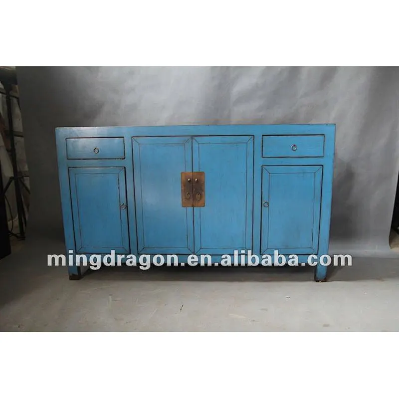four door two drawer blue cabinet