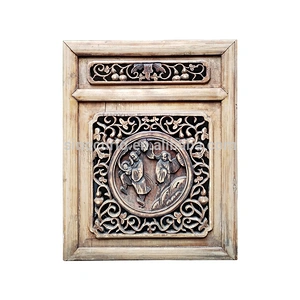 Chinese antique home decor wood carved hanging wall panel design