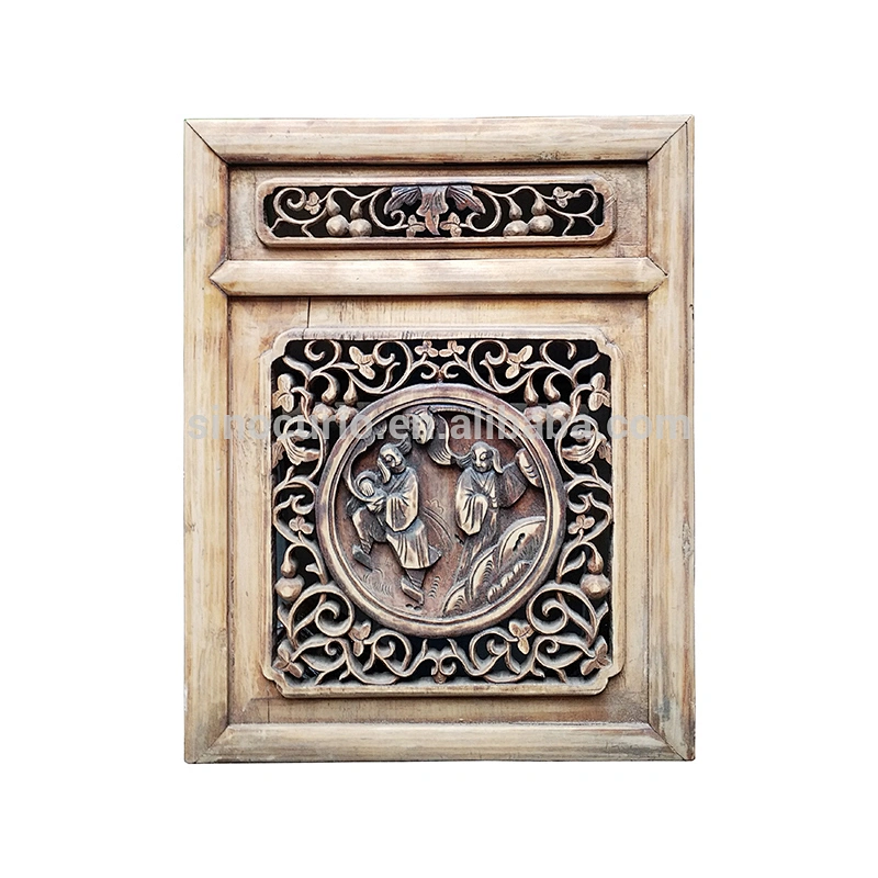 Chinese antique home decor wood carved hanging wall panel design