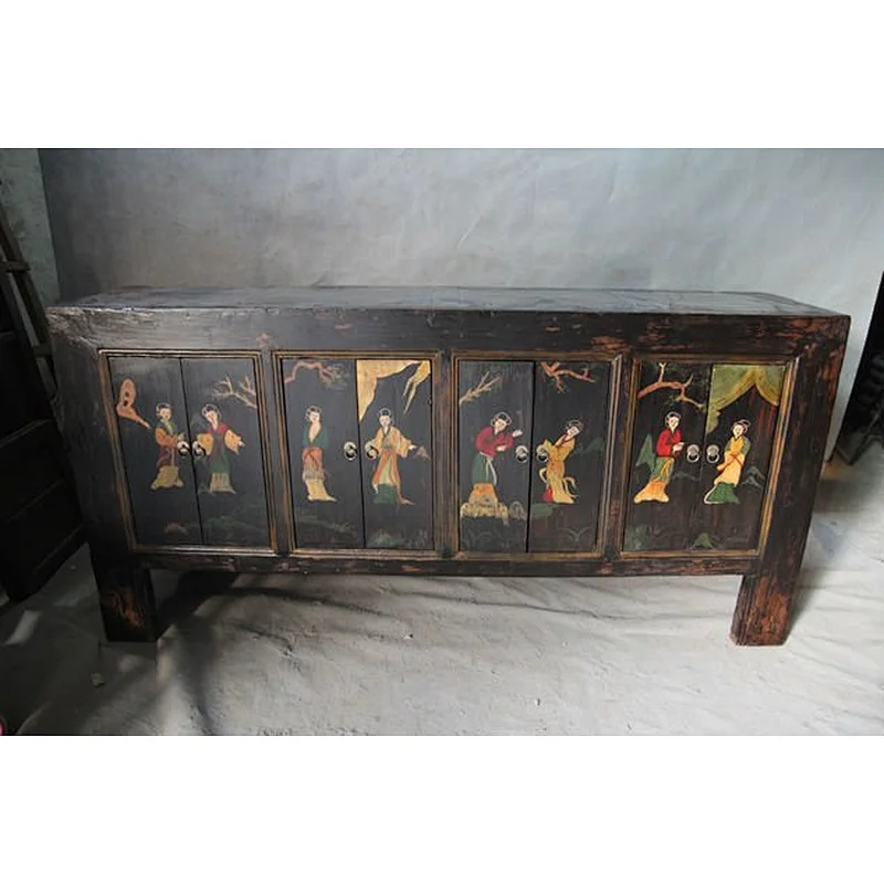 Chinese antique reproductions furniture eight door painting cabinet