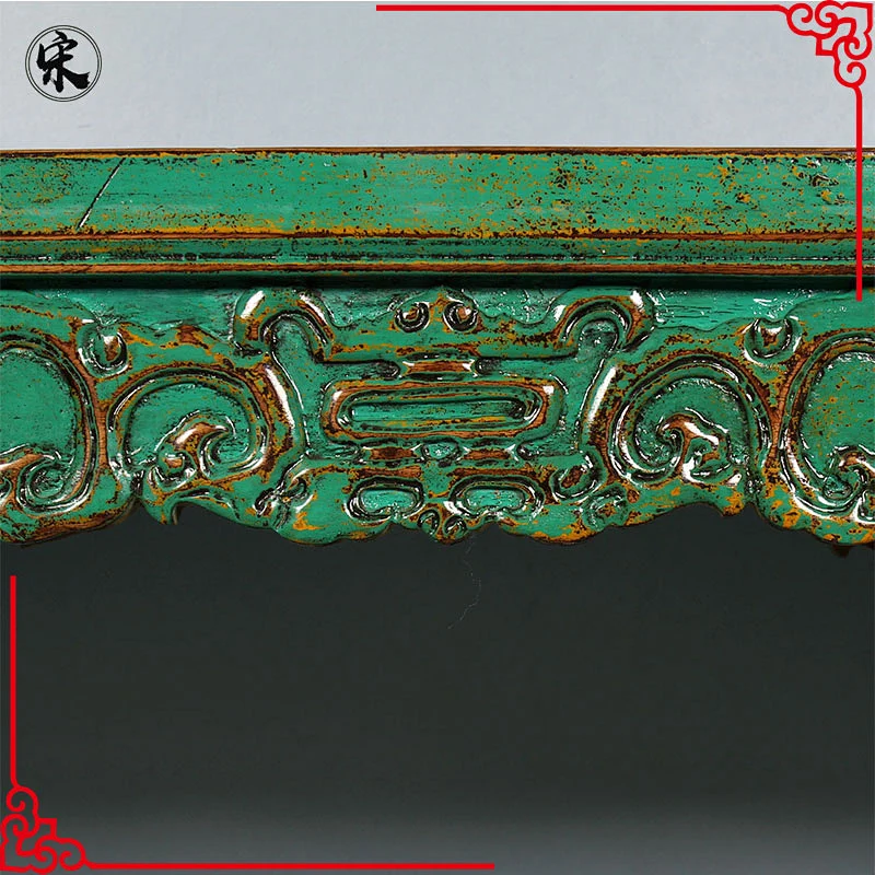 Chinese antique reclaimed carved wood shelf furniture