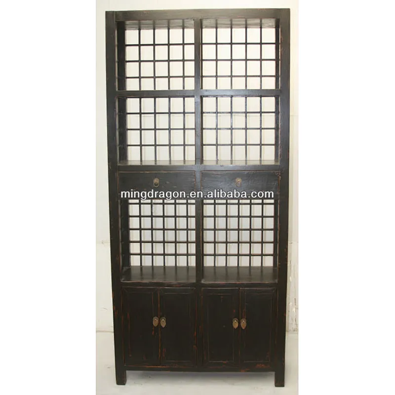 Chinese antique black bookshelf