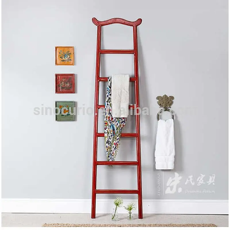 Hand painted vintage decorative antique wood ladder