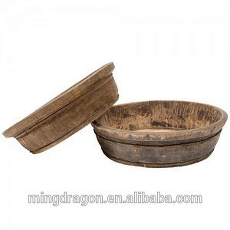 Antique chinese recycle wood wash basin