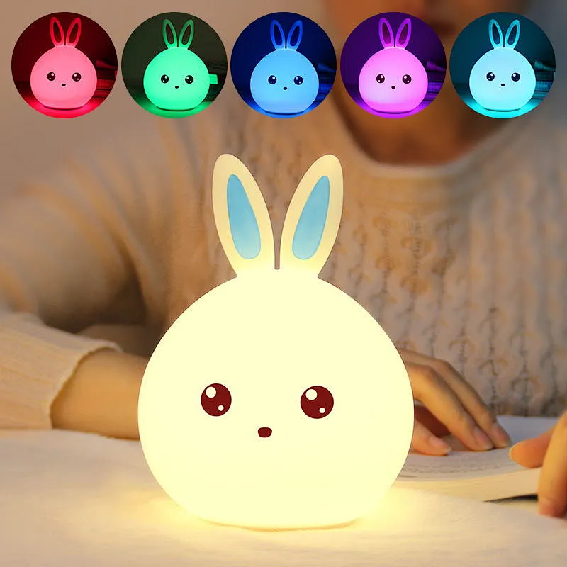 7 Color Night Light LED Patted Silicone Lovely Animal Small Night Light