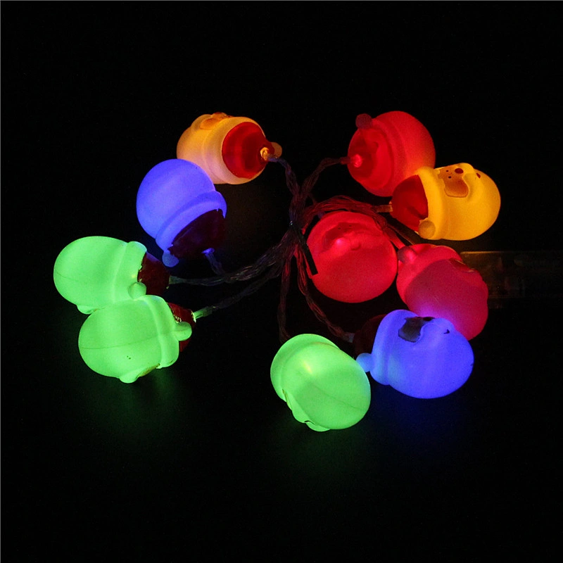 A string of LED Santa lights