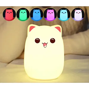 7 Color Night Light LED Patted Silicone Lovely Animal Small Night Light