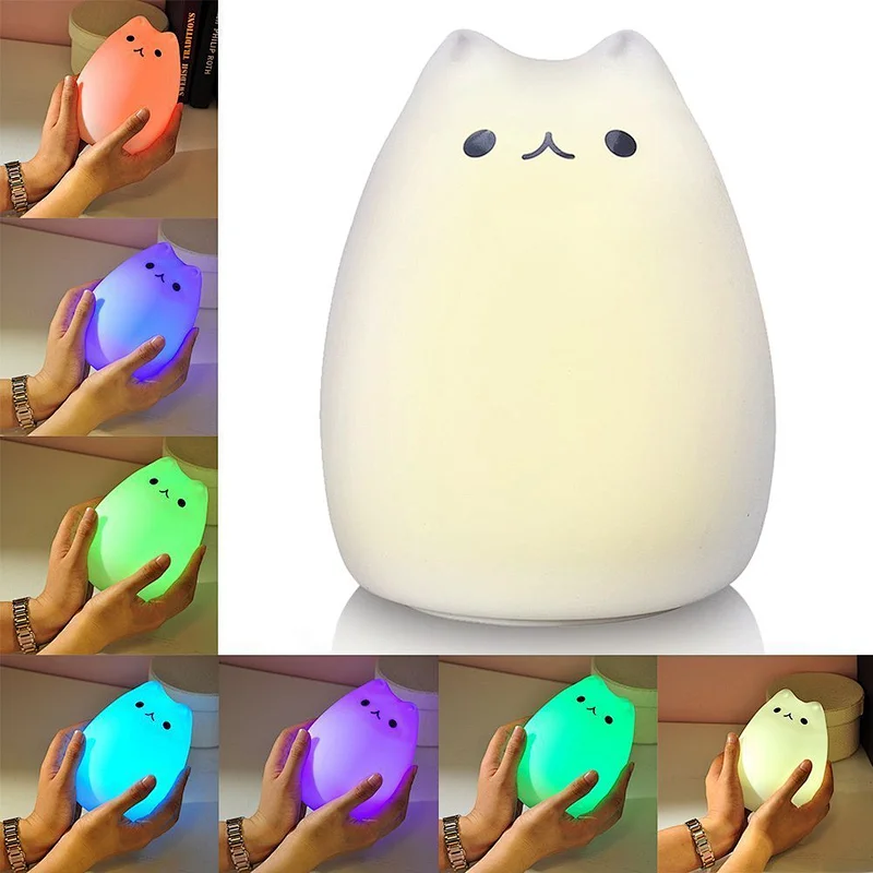 7 Color Night Light LED Patted Silicone Lovely Animal Small Night Light