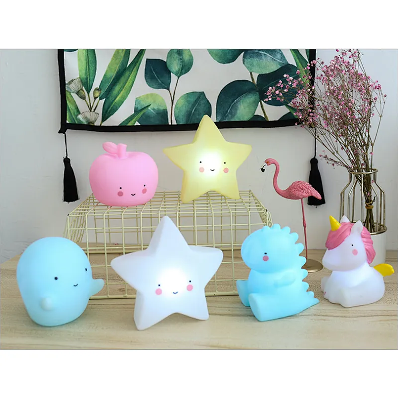 Lovely Colorful Vinyl Cloud Star Ice Cream Animal LED Night Light