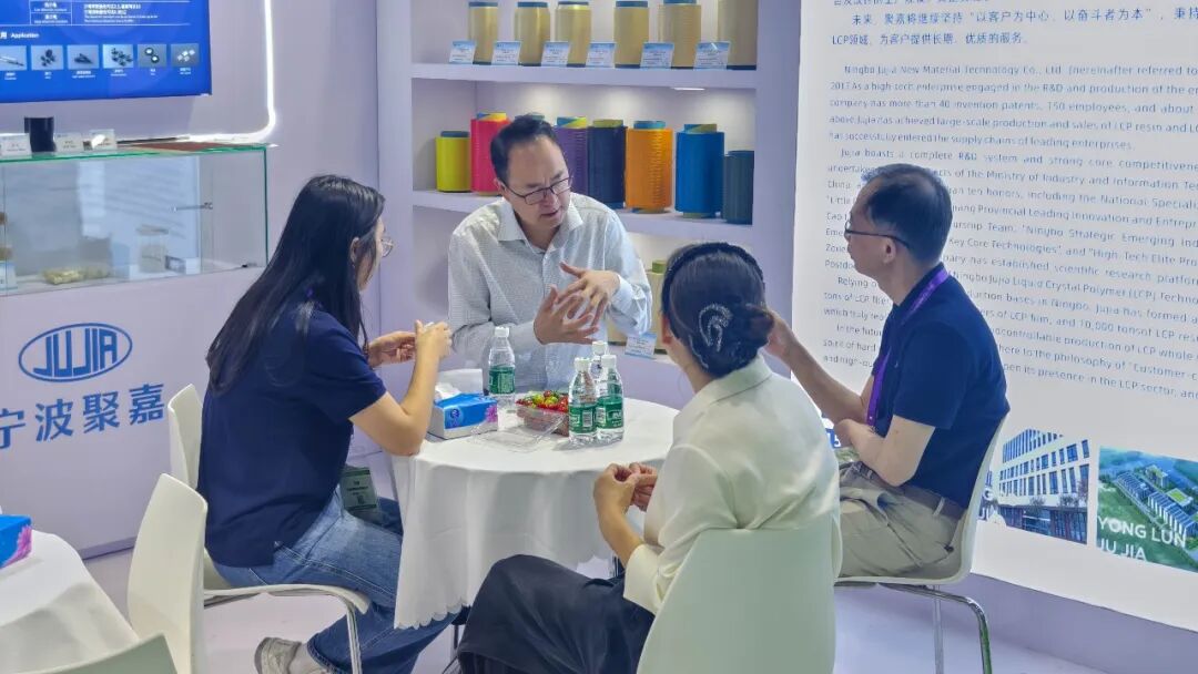 Client discussions at the exhibition