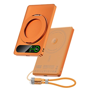 3-in-1 Intelligent TFT Display Ultra Slim Magnetic Wireless Power bank 5000mAh