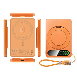 3-in-1 Intelligent TFT Display Ultra Slim Magnetic Wireless Power bank 5000mAh