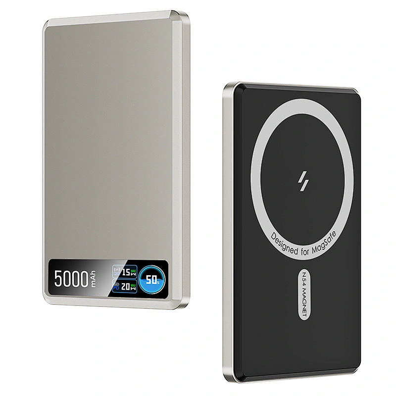 TFT 디스플레이 울트라 슬림 인텔리전트 자기 무선 배터리 팩 5000mAh