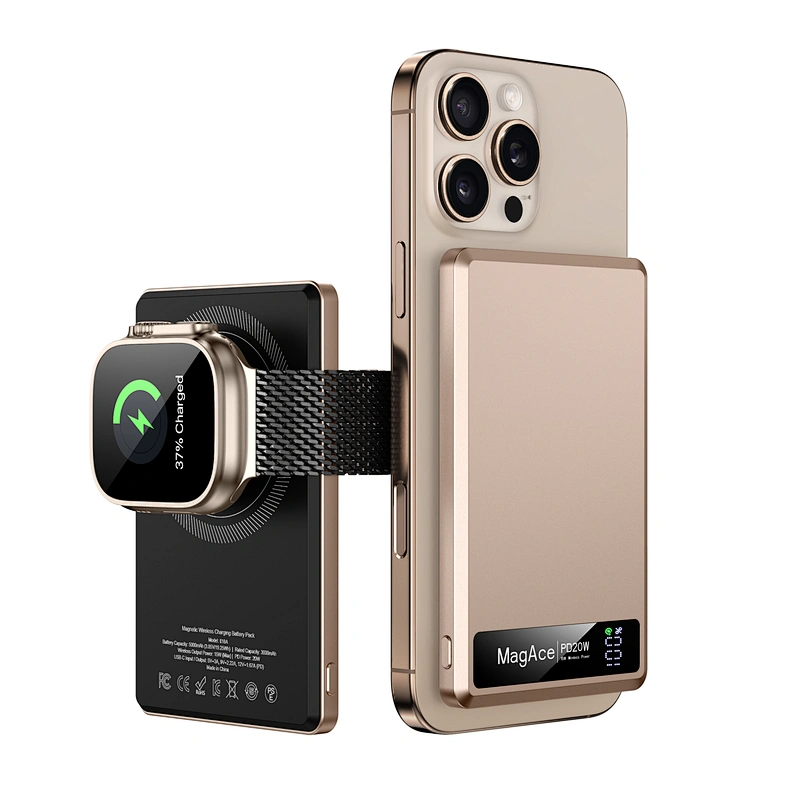 3-in-1 울트라 슬림 자기 무선 배터리팩 5000mAh