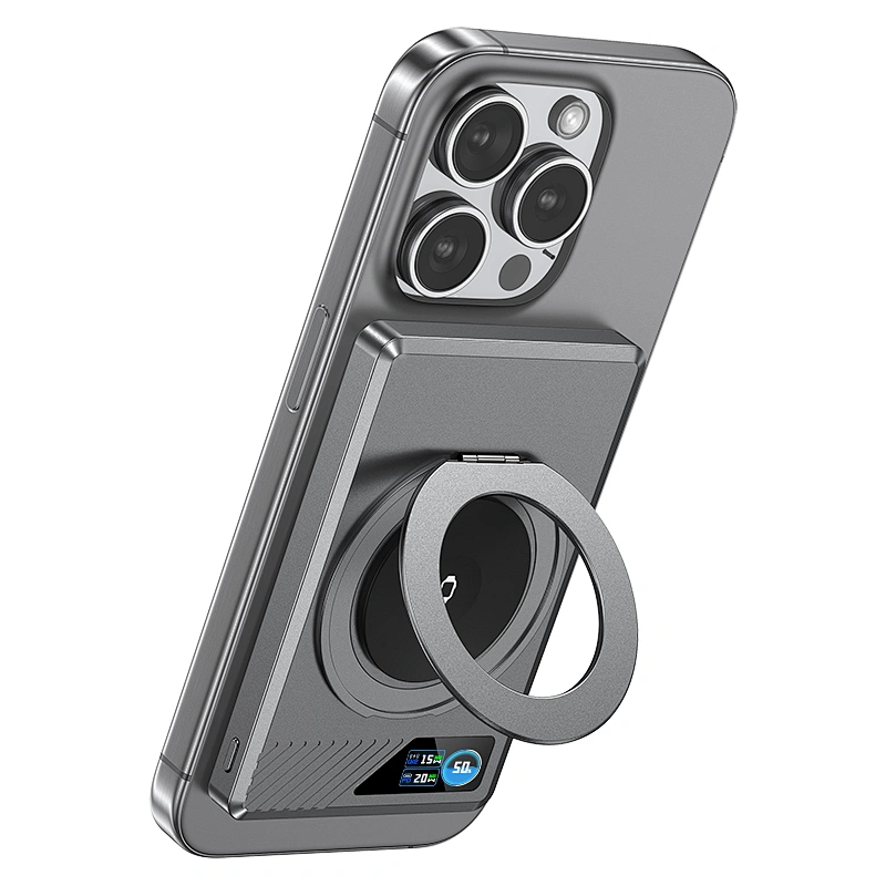 Multifunctional Intelligent Magnetic Wireless Power bank  with Finger Ring‚ 10000mAh+PD20W+MagSafe 15W+iWatch 5W