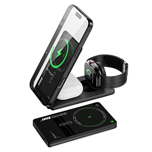 3-in-1 Foldable Magnetic Wireless charger for iPhone17~12‚Apple Watch‚ and Airpods