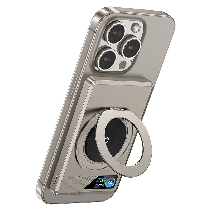 Multifunctional Intelligent Magnetic Wireless Power bank  with Finger Ring‚ 10000mAh+PD20W+MagSafe 15W+iWatch 5W