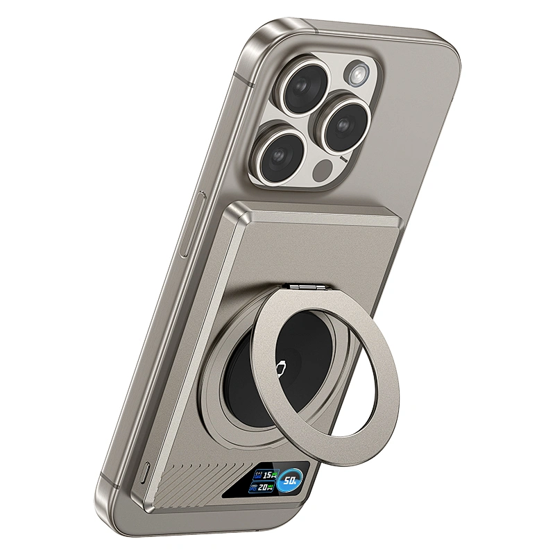 Multifunctional Intelligent Magnetic Wireless Power bank  with Finger Ring‚ 10000mAh+PD20W+MagSafe 15W+iWatch 5W