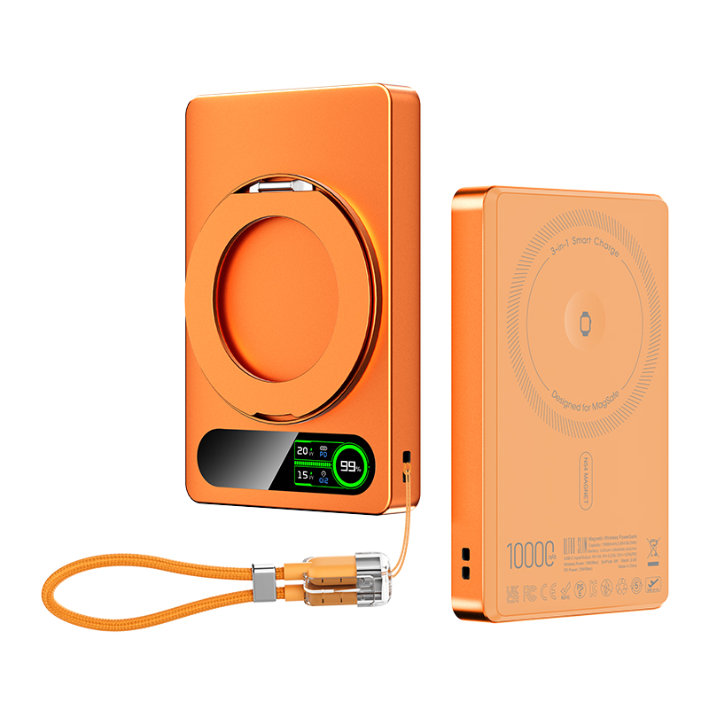 3-in-1 Intelligent TFT Display Ultra Slim Magnetic Wireless Power bank 10000mAh