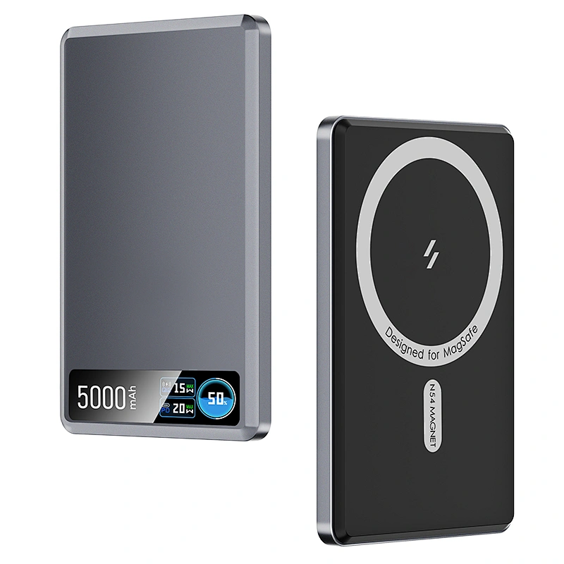 TFT 디스플레이 울트라 슬림 인텔리전트 자기 무선 배터리 팩 5000mAh