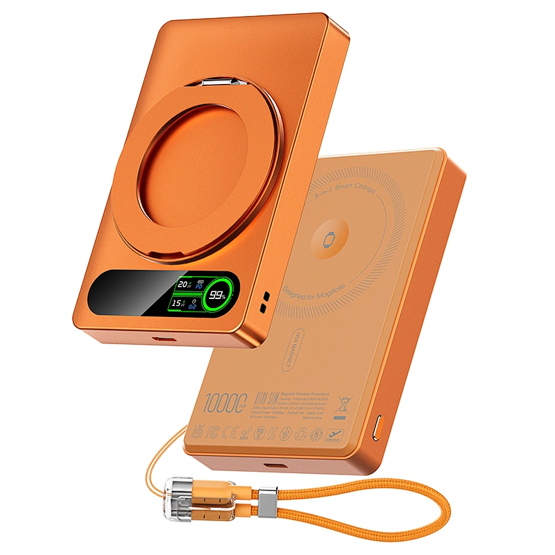 3-in-1 Intelligent TFT Display Ultra Slim Magnetic Wireless Power bank 10000mAh