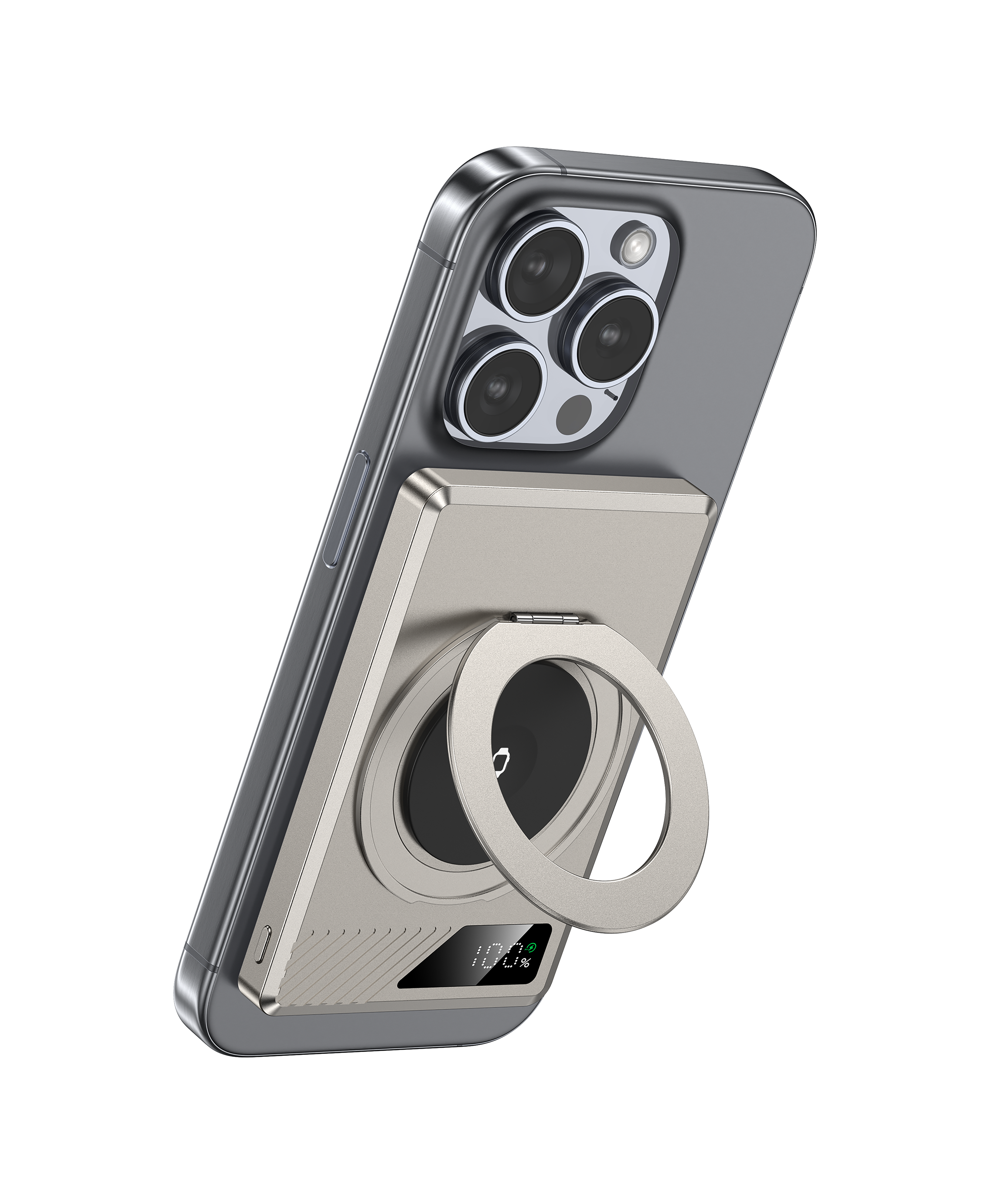 핑거링이 있는 다기능 지능형 자기 무선 배터리 팩, 9000mAh+PD20W+MagSafe15W+iWatch 5W