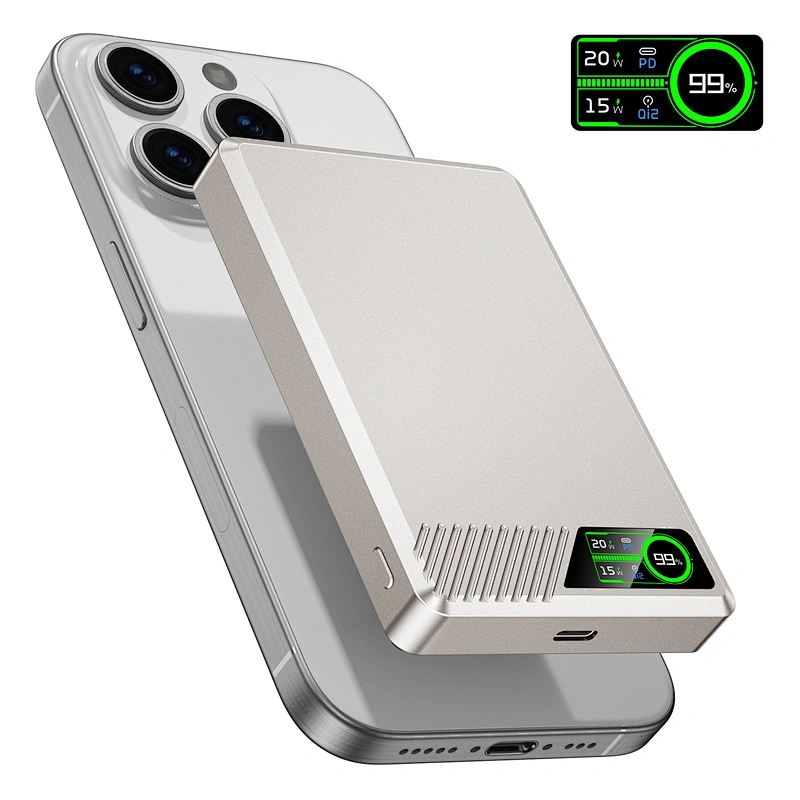 3-in-1 Intelligent TFT Display Ultra Slim Magnetic Wireless Power Bank 10000mAh