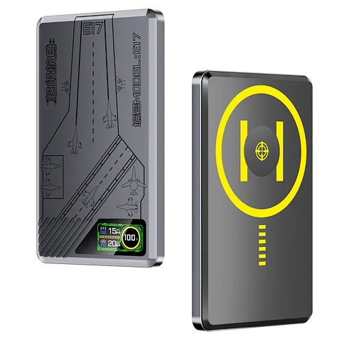 3-in-1 Intelligent TFT  Display Ultra Slim Magnetic Wireless Power bank 5000mAh