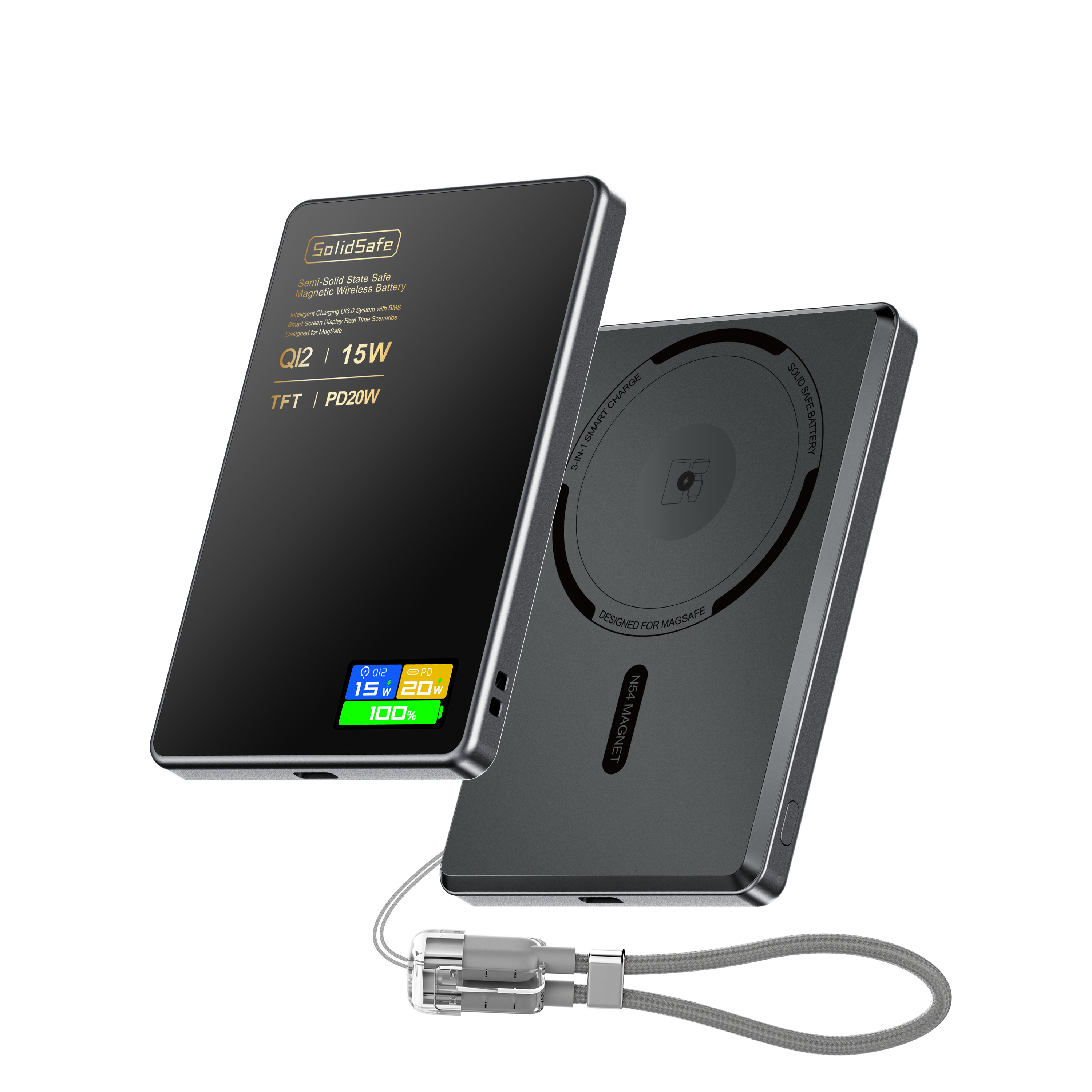 MagSafe 용 울트라 슬림 인텔리전트 자기 무선 배터리 팩 5000mAh