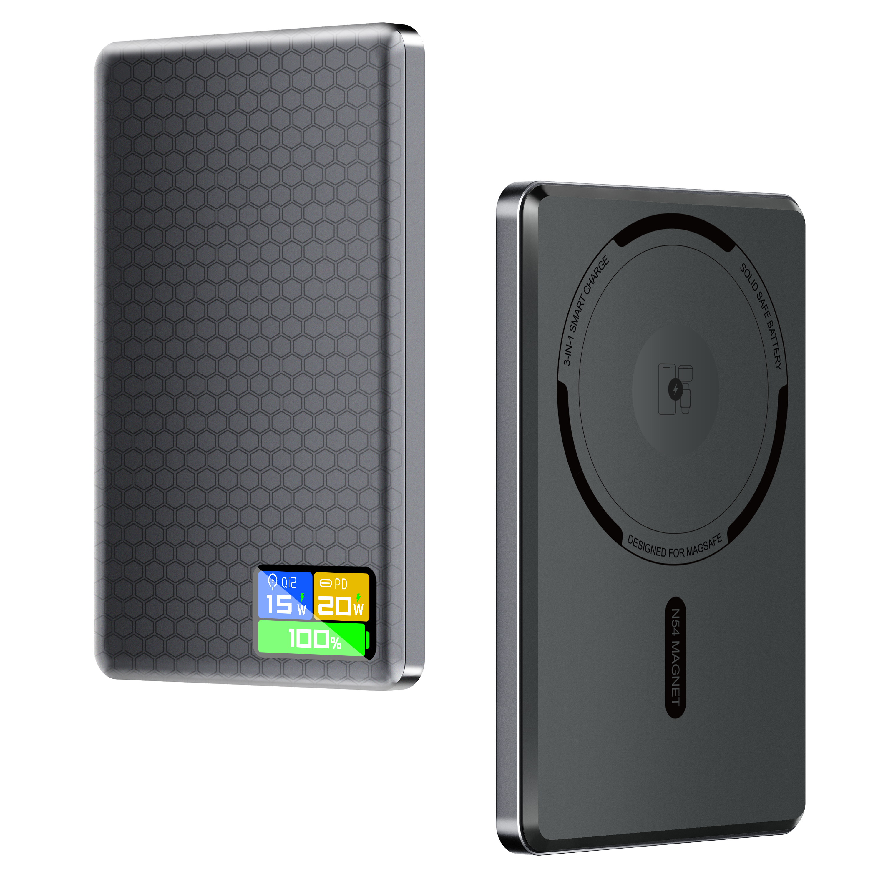 TFT display Ultra Slim Intelligent Magnetic Wireless Power bank 5000mAh