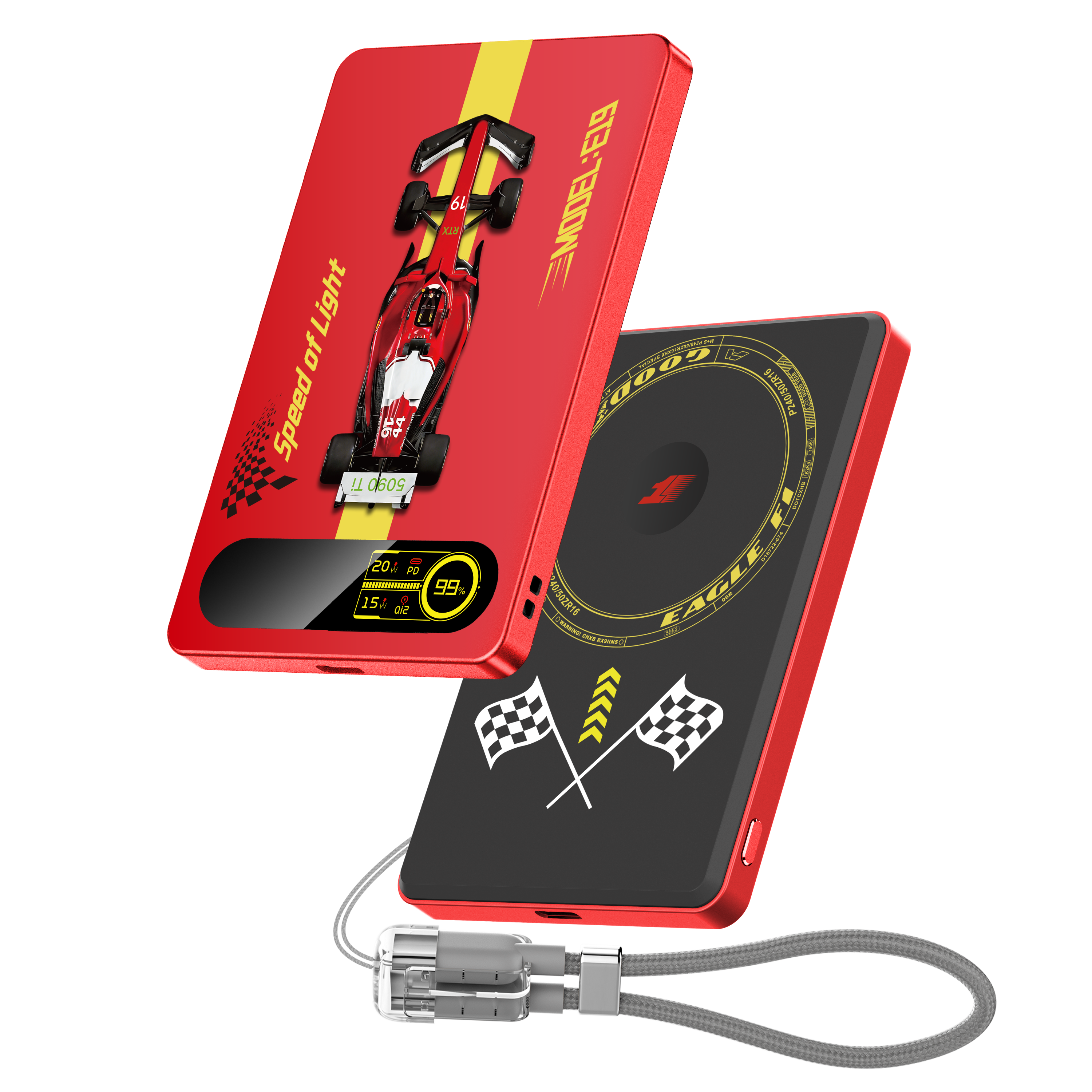 3-in-1 Intelligent TFT Display Ultra Slim Magnetic Wireless Power bank 5000mAh