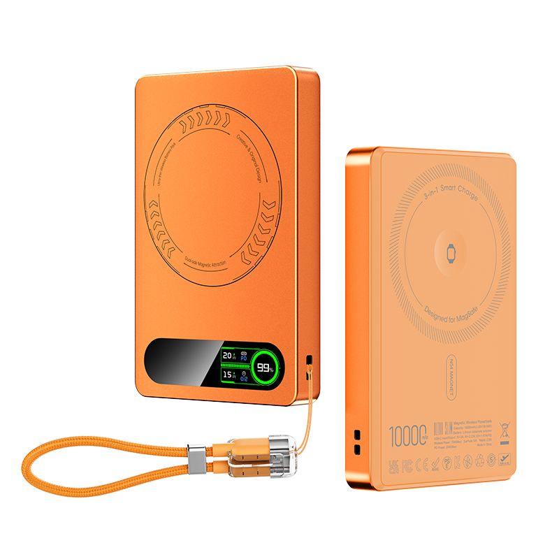 3-in-1 Intelligent TFT Display Ultra Slim Magnetic Wireless  10000mAh