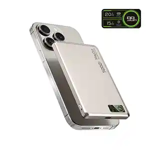 3-in-1 Intelligent TFT Display  Ultra Slim Magnetic Wireless Power bank  5000mAh