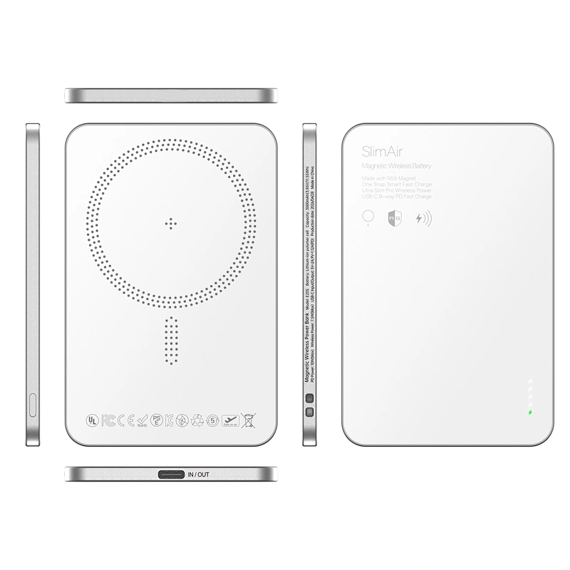 Ultra Slim Intelligent Magnetic Wireless Power Bank 3000mAh for iPhone MagSafe /AirPods