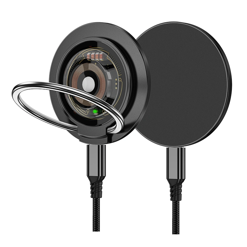 3-in-1 15W Magnetic wireless charger +2.5W watch charger ring  phone holder for iPhone/AirPods/iWatch