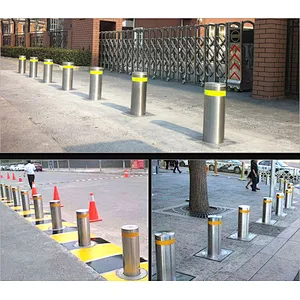 Durable Traffic Barrier Hydraulic Bollards/ Outdoor Road Bollards/ Automatic Bollard With Light