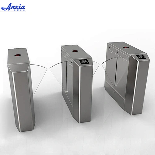 Retractable flap electronic gate barrier 1.5mm thickness 304 stainless steel card reader access control flap barrier gate